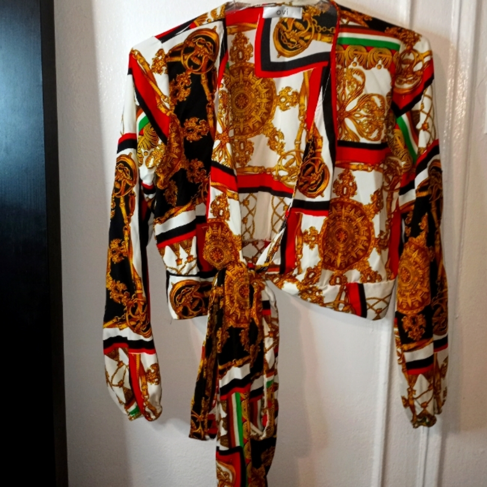 OVI Multicolor chain link blouse shirt